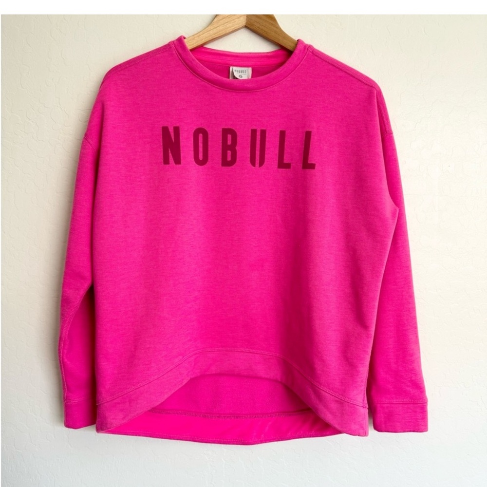 Women's NOBULL Crew Performance Fleece Sweatshirt Hot Pink Size Small